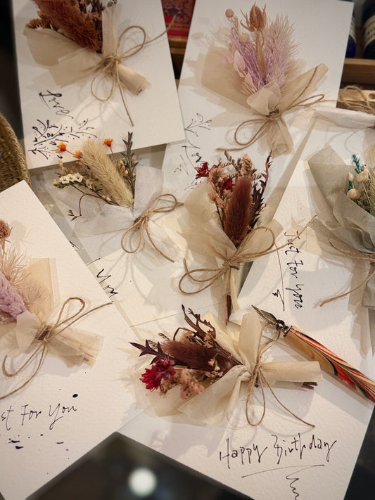 Mini Dried Flower Gift Card - Wedding Favours