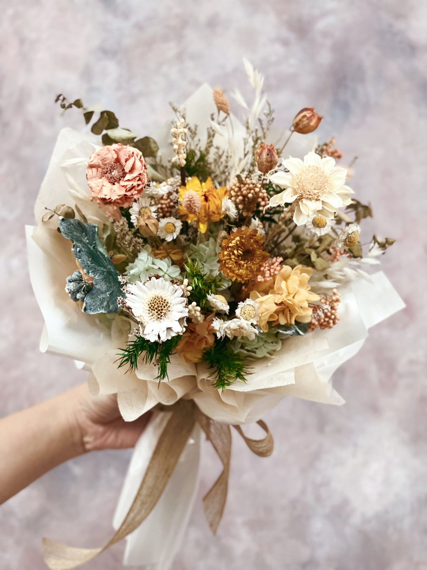 Korean Style Dried Flower Bouquet (L size 28-30cmW)