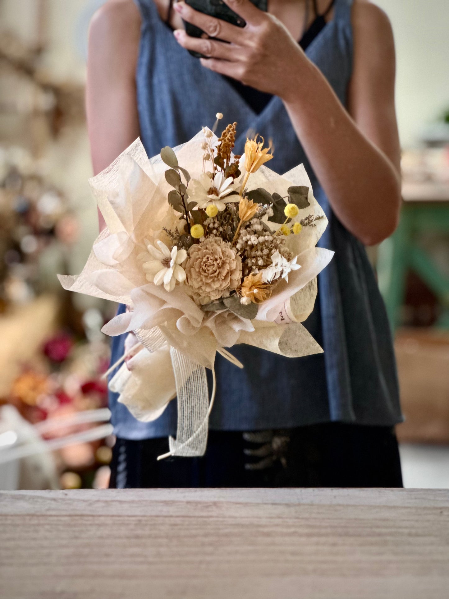 Korean Style Dried Flower Bouquet (S size 15-18cmW)