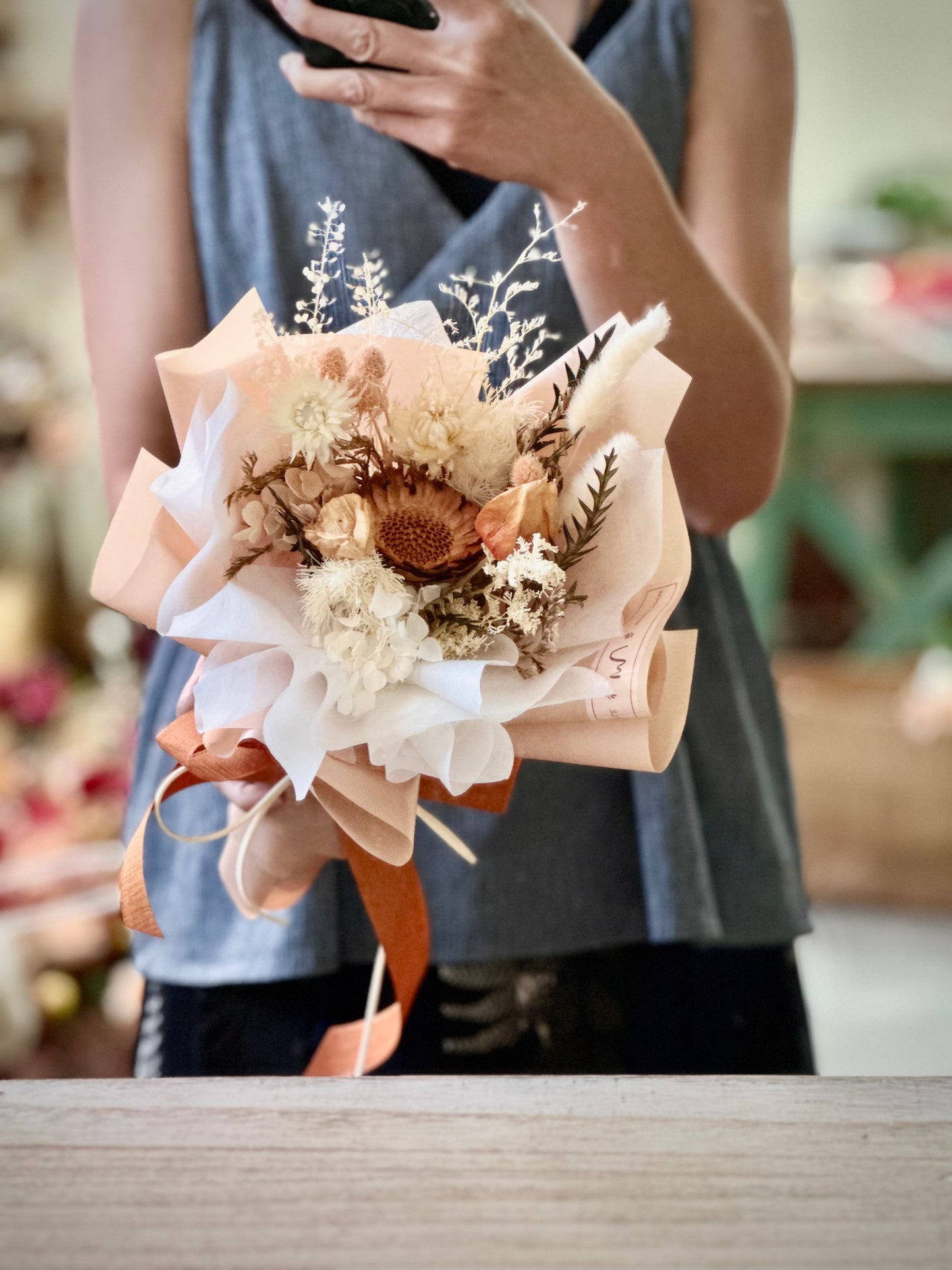 Korean Style Dried Flower Bouquet (S size 15-18cmW)
