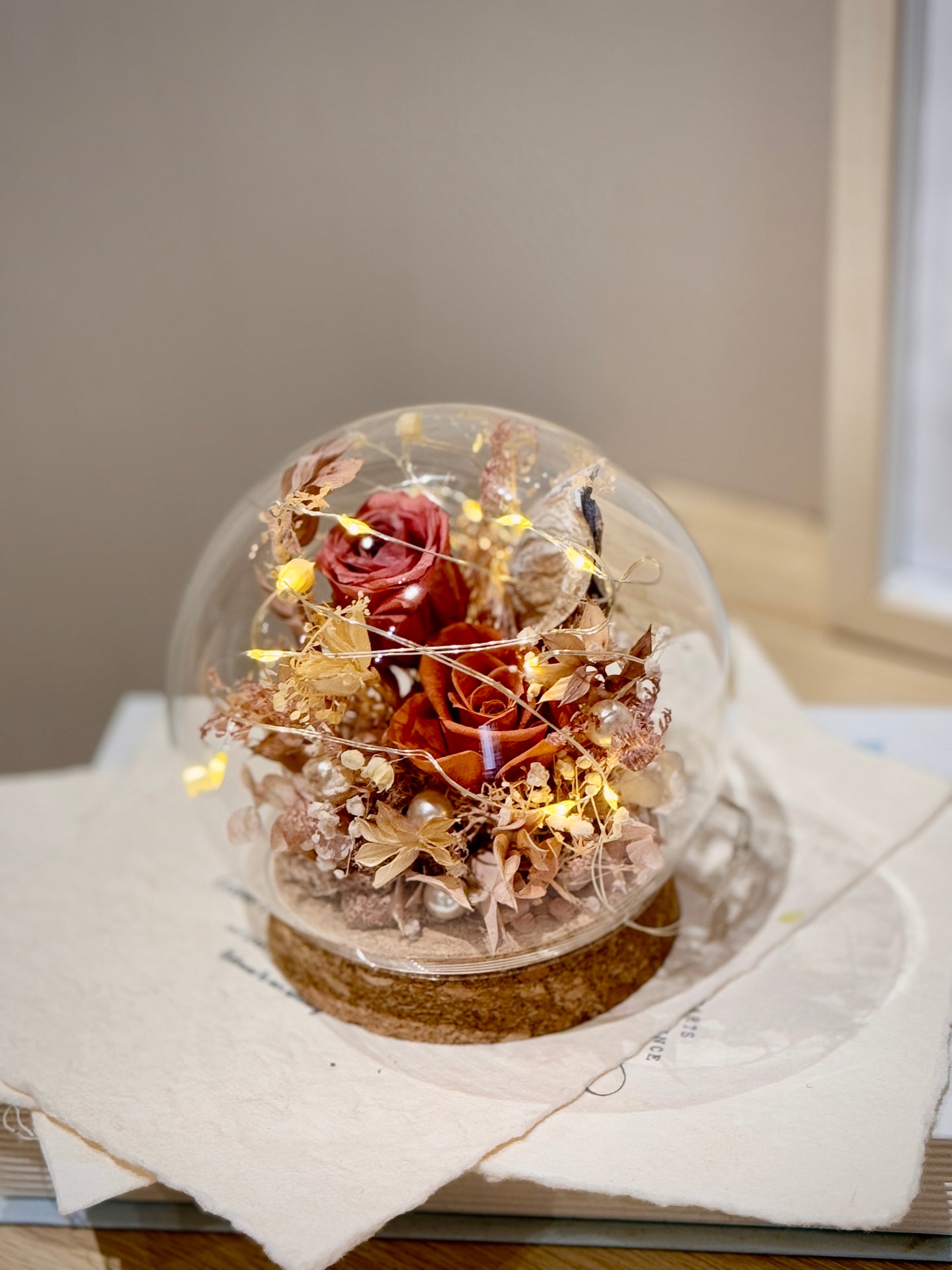 Preserved Flower Crystal Light Ball (12cm diameter)