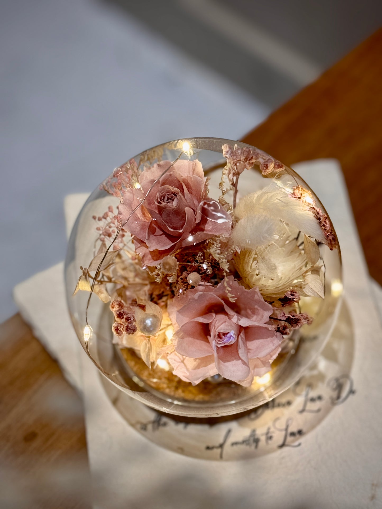Preserved Flower Crystal Light Ball (12cm diameter)