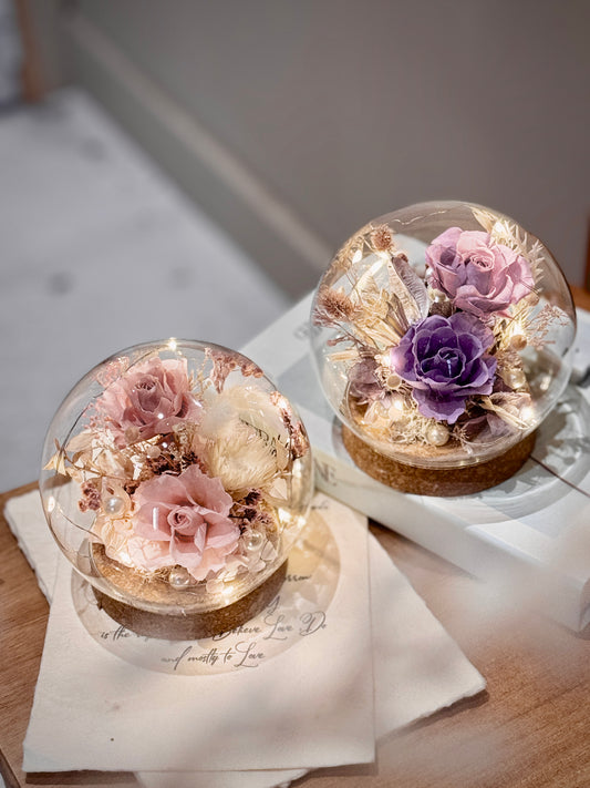 Preserved Flower Crystal Light Ball (12cm diameter)
