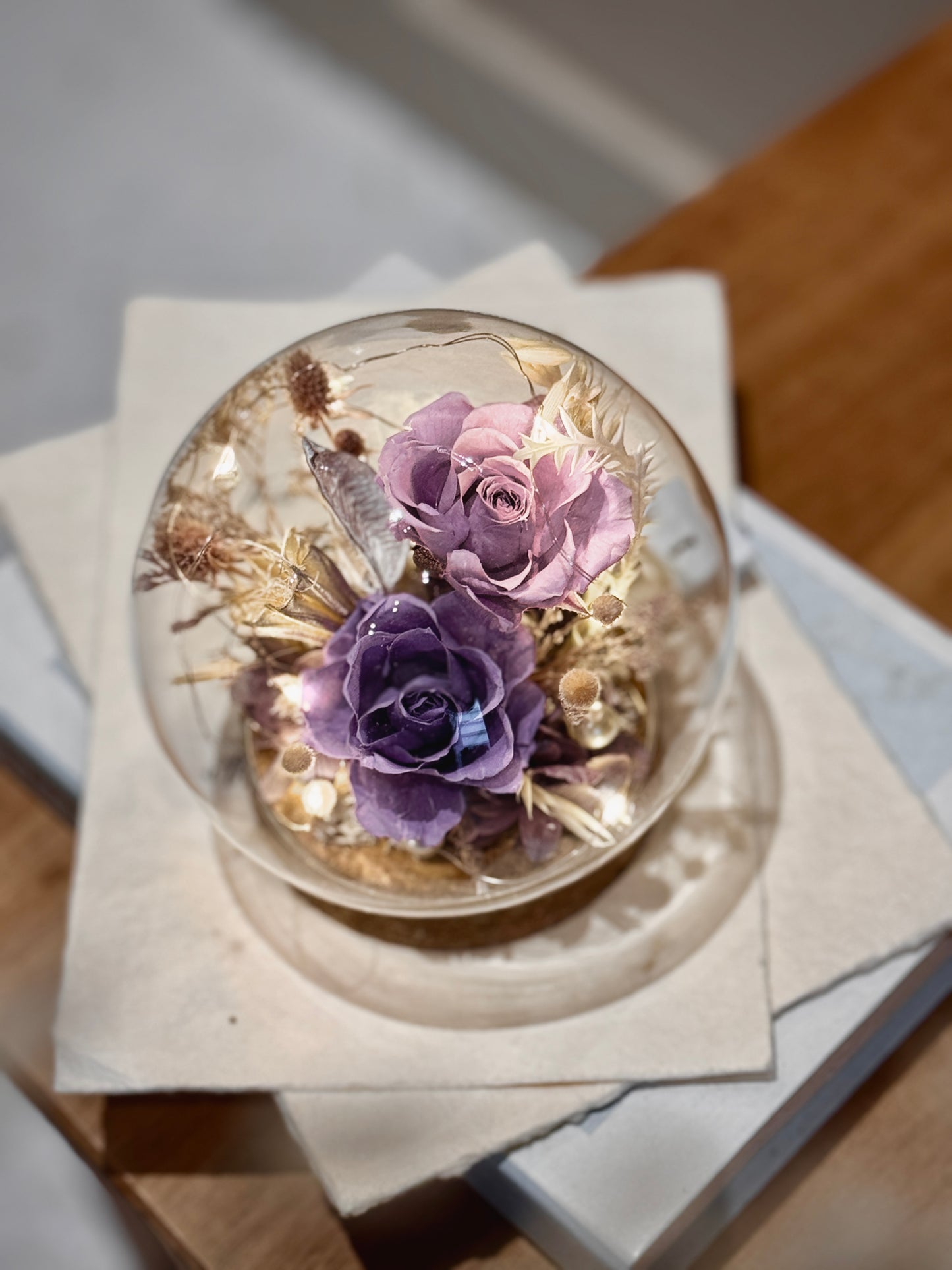 Preserved Flower Crystal Light Ball (12cm diameter)