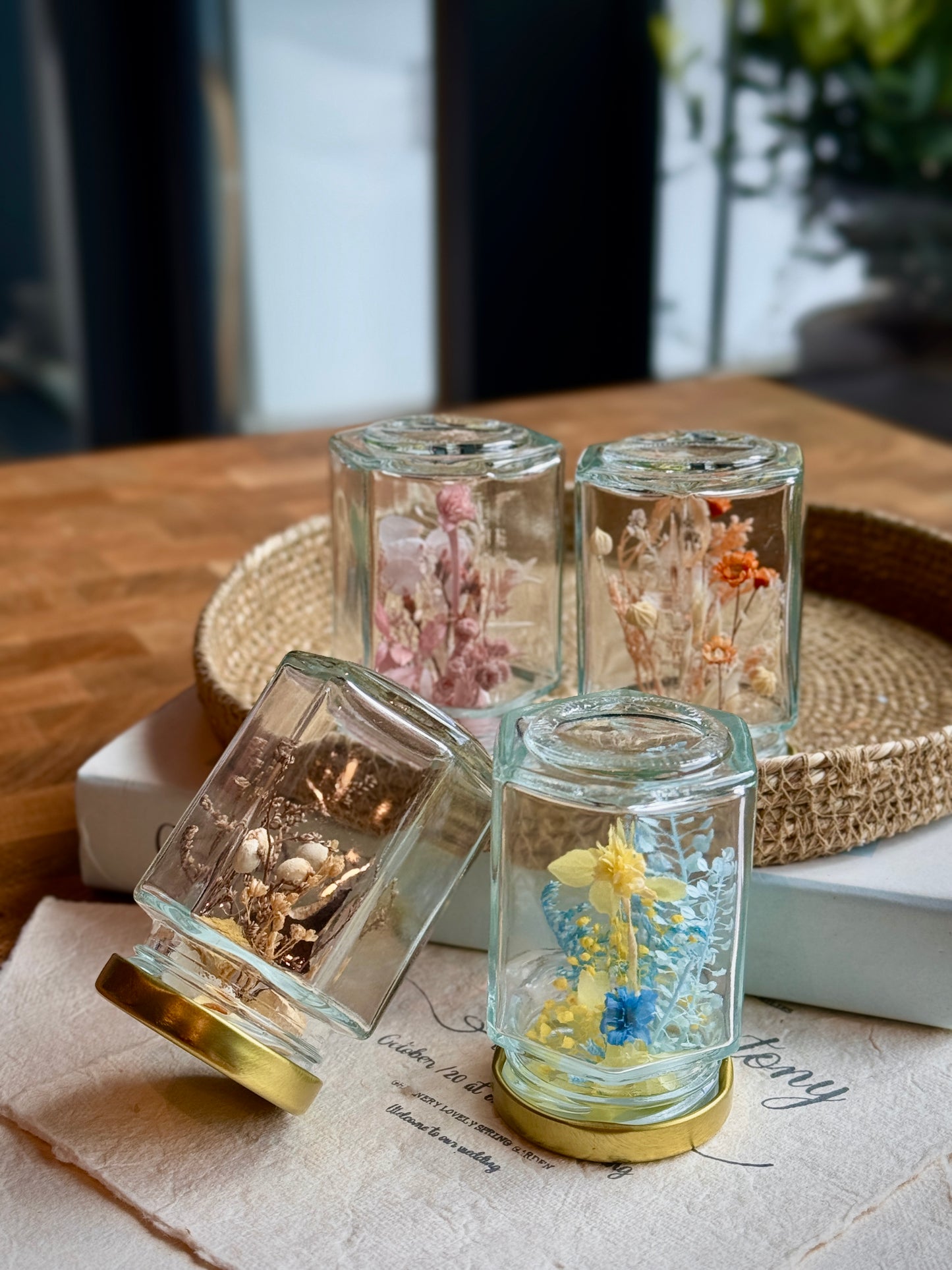 Mini Korean-Style Dried Flower Jar