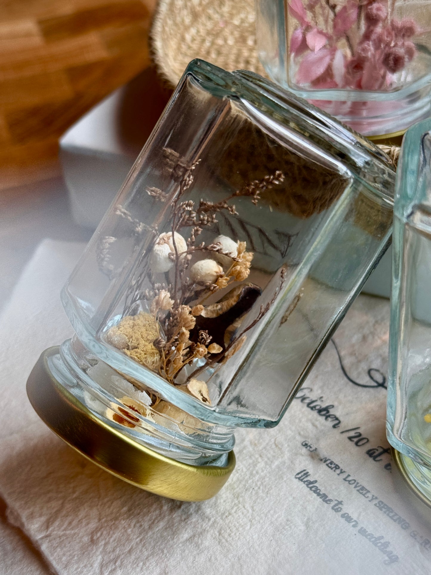 Mini Korean-Style Dried Flower Jar
