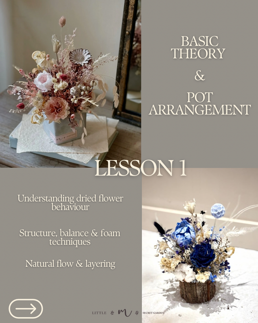 Korean-Style Dried Flower Fundamental Training Course (3 lessons)