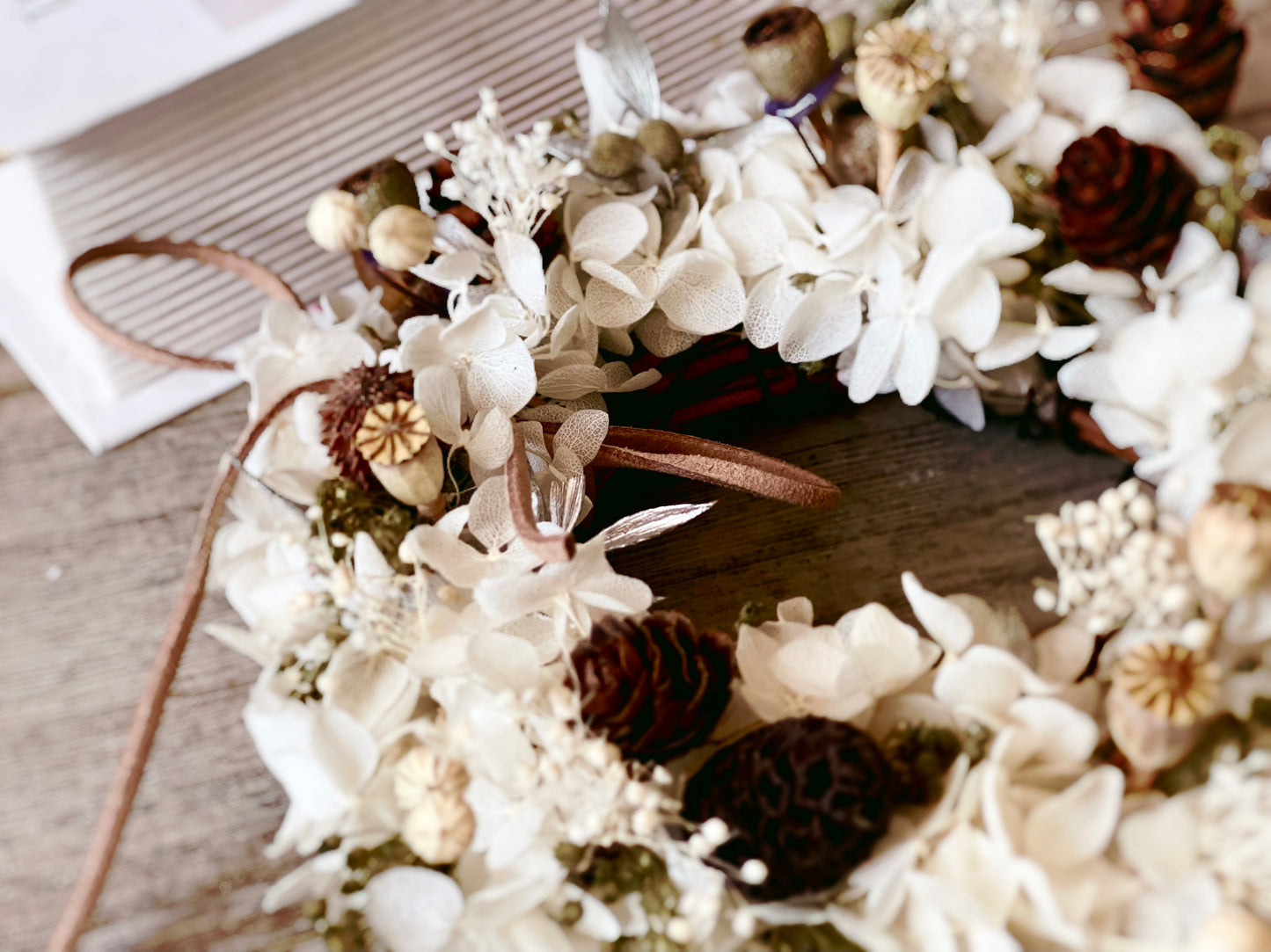 Small Dried Hydrangea Christmas Wreath Making Workshop