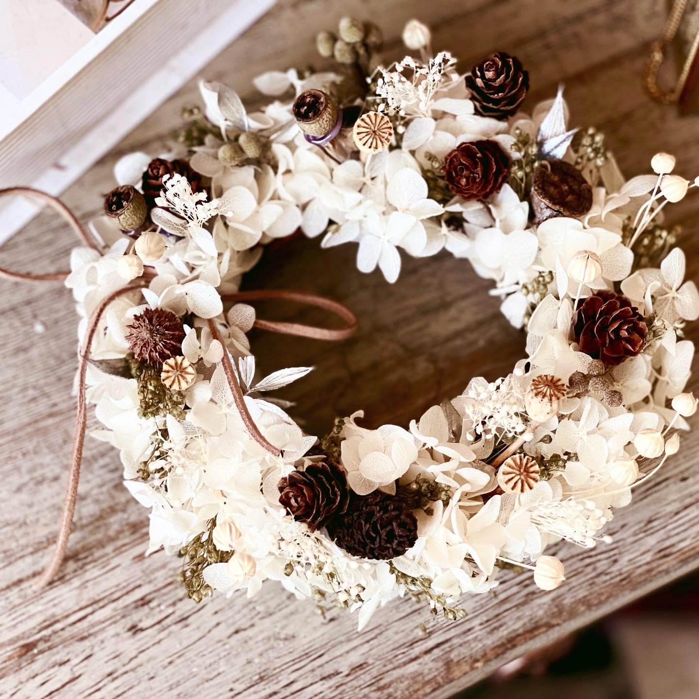 Small Dried Hydrangea Christmas Wreath Making Workshop