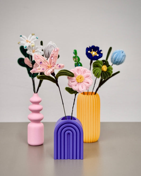 Sparkling Chenille Flower Bouquet Workshop